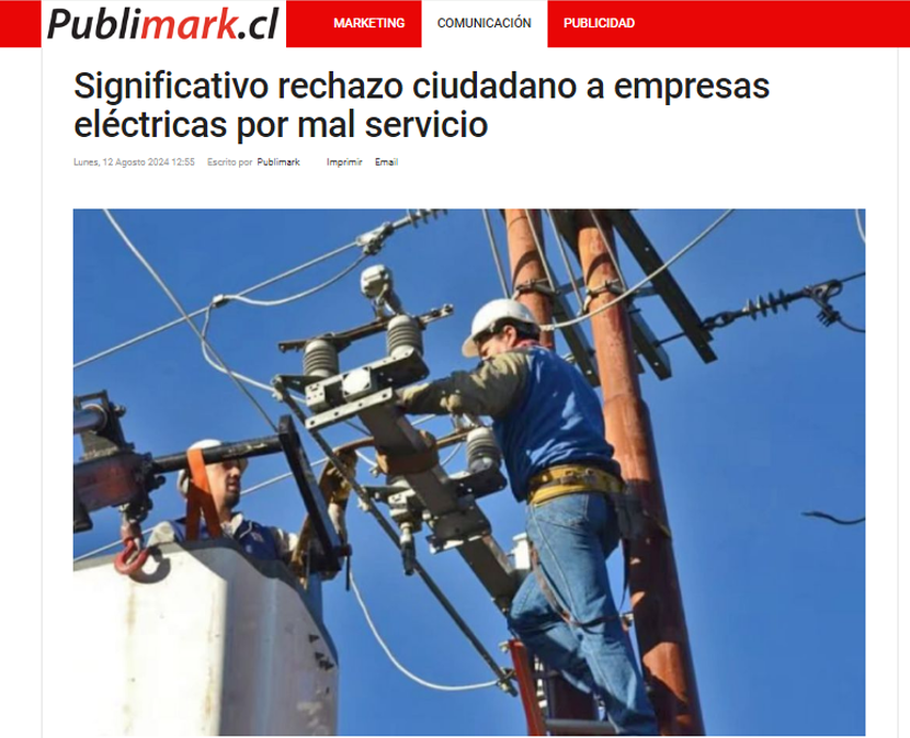 Significativo rechazo ciudadano a empresas eléctricas por mal servicio