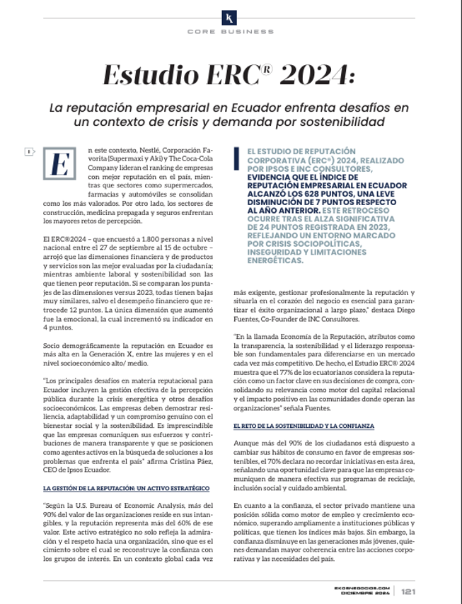 Estudio de Reputación Corporativa 2024 Ecuador