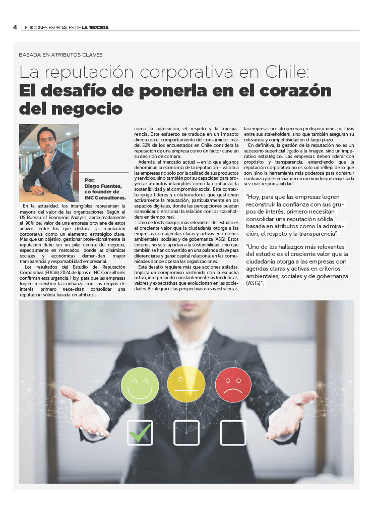 Reputación empresarial retrocede en Chile